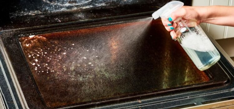 How do we clean the glass on your oven door?